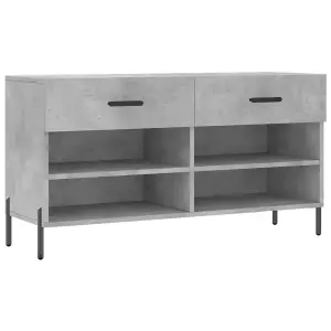 Berkfield Shoe Bench Concrete Grey 102x35x55 cm Engineered Wood