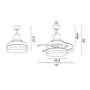 Luminosa Bell 4 Blade DC LED Ceiling Fan 55W CCT