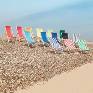 Harbour Housewares - Folding Wooden Deck Chairs - Light Pink - Pack of 4