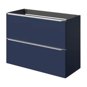 GoodHome Imandra Slimline Matt Blue Wall-mounted Bathroom Cabinet (H) 600mm (W) 800mm