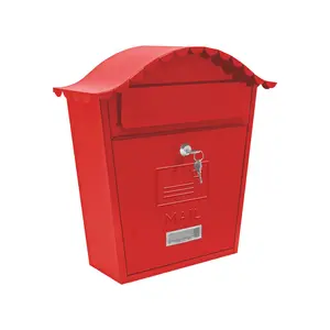 Classic Locking Wall Mounted Letter Box Red