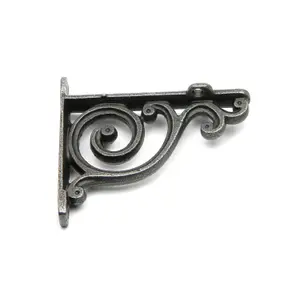 Oakcrafts - Pair of  Antique Cast Iron Victorian Scroll Shelf Brackets - 100mm x 90mm