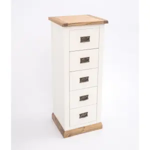 Tropea 5 Drawer Narrow Chest of Drawers Bras Drop Handle