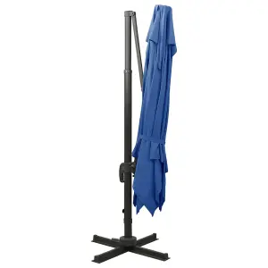 Berkfield Cantilever Umbrella with Double Top 300x300 cm Azure Blue