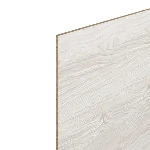 GoodHome Kala White Wood effect Laminate & particle board Back panel, (H)600mm (W)3000mm (T)8mm