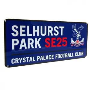 Crystal Palace FC Metal Plaque Royal Blue/White/Red (One Size)