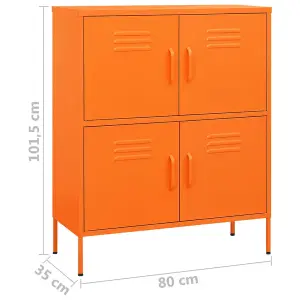 Berkfield Storage Cabinet Orange 80x35x101.5 cm Steel