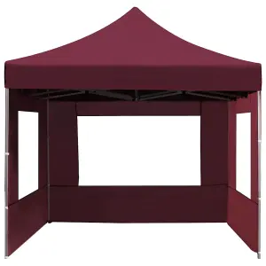 Berkfield Professional Folding Party Tent with Walls Aluminium 4.5x3 m Wine Red