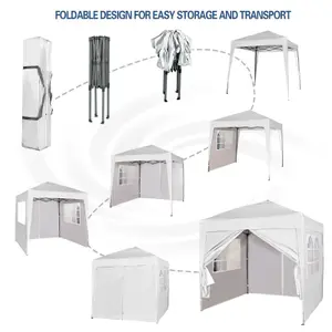 MCC Direct 2X2 Pop up White Gazebo with Sides