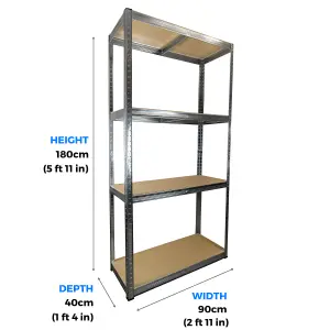 Galvanised Garage Starter Kit 2 x Shelving Bays 1800h x 900w x 400mm 1 x Workbench 900h x 1200w x 600d mm 175kg per Shelf