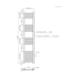 Rinse Bathrooms Electric Heated Towel Rail Curved Black Bathroom Towel Radiator 1400x300mm - 800W