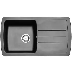 Astini Harrison 1.0 Bowl Black Composite Synthetic Kitchen Sink & Waste