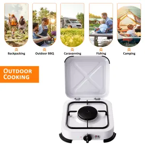 NJ-01 Compact Camping 1 Burner Gas Stove with Cover LPG Outdoor