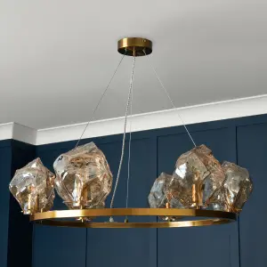 Litecraft Visconte Portici Brass 6 Light Celing Pendant