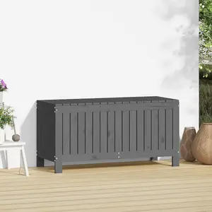 Berkfield Garden Storage Box Grey 108x42.5x54 cm Solid Wood Pine