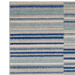 Blue Stripe Optical/ (3D) ,Funky Modern Easy to clean Rug for Dining Room-80cm X 150cm