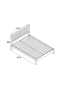 Core products, Premium Corona White double 4'6" slatted low-end bedstead