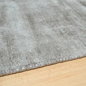 Grey Handmade , Luxurious , Modern , Plain Easy to Clean Viscose Rug for Living Room, Bedroom - 240cm X 340cm