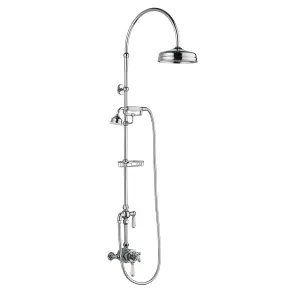 Gwen Traditional Chrome Grand Rigid Riser Shower Kit with Fixed Head & Handset