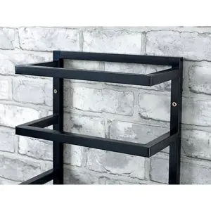 5 Tier Wall Mounted Towel Rack Black