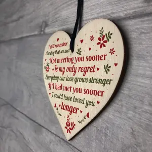 Red Ocean Valentines Day Anniversary Gifts For Her Him Handmade Wooden Hanging Heart Sign Gift For Boyfriend Girlfriend