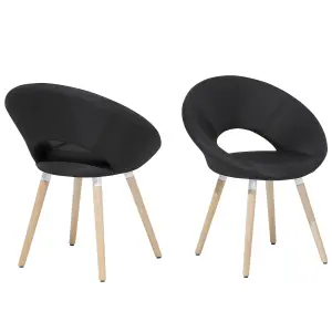 Set of 2 Dining Chairs ROSLYN Black