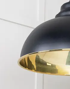 Smooth Brass Harborne Pendant in Elan Black