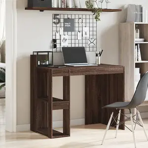 Berkfield Office Desk Brown Oak 103.5x56.5x94 cm Engineered Wood