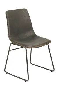 Antico Premium Black Faux-Leather Modern Fixed Height Chair, Single