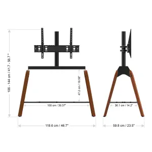 AVF Hoxton Quad Freestanding TV Stand, for TVs up to 86" - Dark Wood