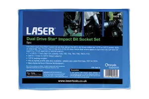 Laser Tools 7978 9pc Dual Drive Torx/Star Impact Bit Socket Set