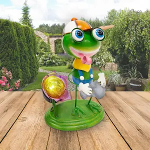 Metal Frog Garden Ornament With Solar Powered Light