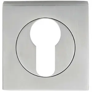 Square Euro Profile Escutcheon 52 x 52mm Concealed Fix Satin Chrome