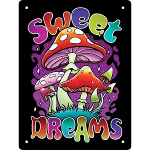 Grindstore Sweet Dreams Tin Mushrooms Plaque Black/Purple/Red (One Size)