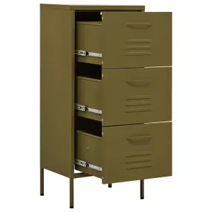 Berkfield Storage Cabinet Olive Green 42.5x35x101.5 cm Steel