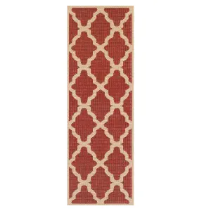 Modern Geometric Easy to Clean Flatweave Anti-Slip Red Rug for Dining Room-160cm X 225cm