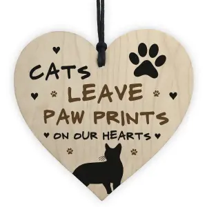 Cats Leave Paw Prints On Our Heart Wood Plaque Cat Lover Gift Cat Sign Family Gift