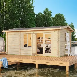 Lasita Aviemore Two Room Log Cabin - 5m x 3m - 70mm Wall Logs Premium Summer House