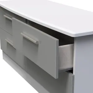 Harrow 4 Drawer Bed Box in Grey Gloss (Ready Assembled)