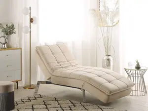 Velvet Chaise Lounge Beige LOIRET