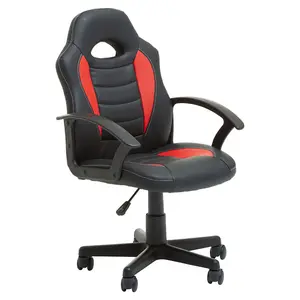 Interiors by Premier Black And Red Pu Gaming Chair