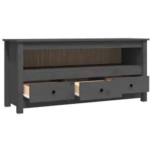 Berkfield TV Cabinet Grey 114x35x52 cm Solid Wood Pine