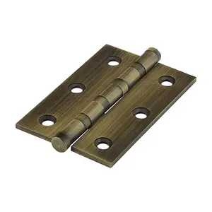 TIMCO Performance Ball Race Button Tip Brass Hinges Antique Brass - 76 x 50