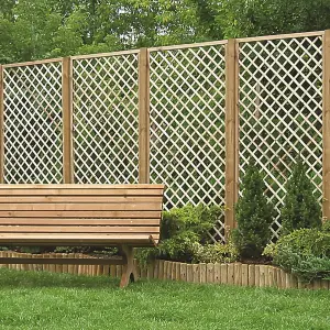 English Primrose Fan Outdoor Garden Privacy Screening Wall Trellis 1.83m x 0.9m