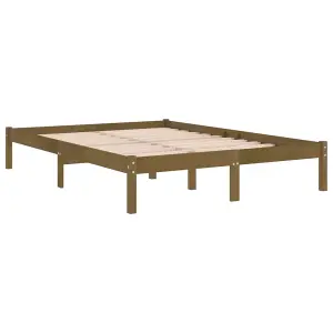 Berkfield Bed Frame Honey Brown Solid Wood Pine 200x200 cm