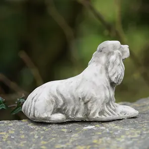 Cocker Spaniel Stone Statue Outdoor Garden Ornament British Made Puppy Dog Sculpture