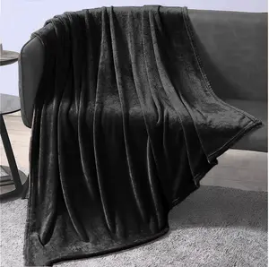 Large Faux Mink Super Soft Throw -Black