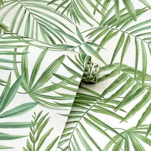 Arthouse Palm Leaves Green Wallpaper