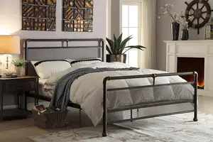 Cambridge Industrial Style Metal King Size Bed Frame 5ft