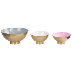 Decorative Bowl BARU Set of 3 Painted Gold